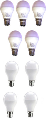 Techvolta 12 W, 9 W Basic Round B22 LED Bulb(White, Pack of 9)