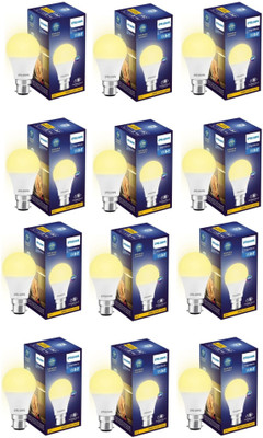 PHILIPS 14 W Basic Round B22 LED Bulb(Yellow, Pack of 12)