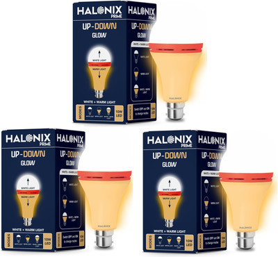 HALONIX 10 W Decorative B22 LED Bulb(Yellow, White, Pack of 3)