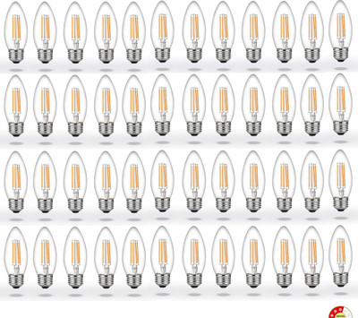 vibunt 4 W Basic Candle E27 LED Bulb(Yellow, Pack of 50)