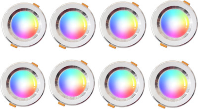 M.V.L 9 W Color Changing Round Plug & Play LED Bulb(Multicolor, Pack of 8)
