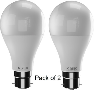 Nortek 12 W Basic Standard B22 LED Bulb(White, Pack of 2)