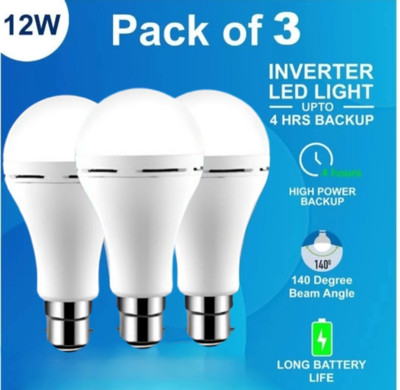Henonex 12 W Inverter Standard B22 Inverter Bulb(White, Pack of 3)
