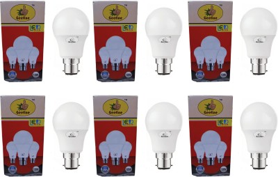 Geefine 10 W Round B22 LED Bulb(White, Pack of 8)