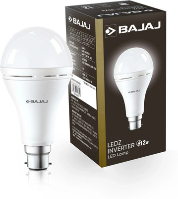 BAJAJ 12 W Inverter Round B22 LED Bulb(White)