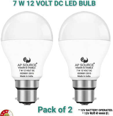 AP Source 7 W Basic Round B22 LED Bulb(White, Pack of 2)