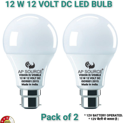 AP Source 12 W Basic Round B22 LED Bulb(White, Pack of 2)