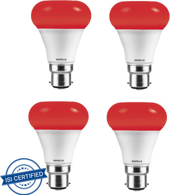 HAVELLS 7 W Basic Standard B22 LED Bulb(Red, Pack of 4)