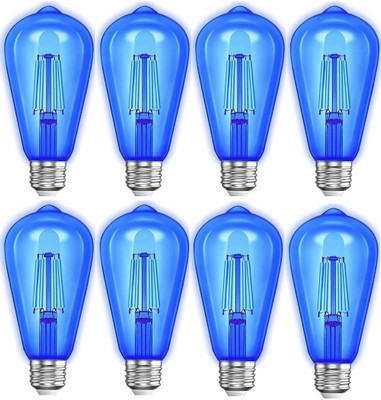 Baslash 4 W Basic Decorative E27 LED Bulb(Blue, Pack of 8)