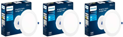 PHILIPS Astra Sleek 15-watt Round Recessed LED Downlighter Cut Out 5.5 inch Cool Day 3Pc Ceiling Light Ceiling Lamp(White)
