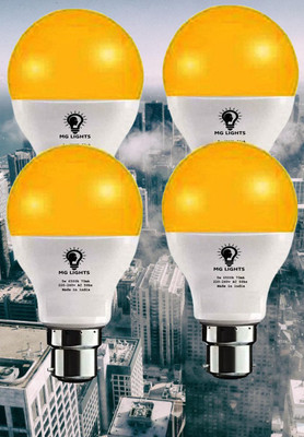 mg lights 5 W Basic Arbitrary B22 LED Bulb(Yellow, Pack of 4)