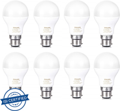 PHILIPS 7 W Basic Round B22 LED Bulb(White, Pack of 8)