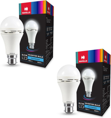 HAVELLS 8.5 W Inverter Standard B22 Inverter Bulb(White, Pack of 2)
