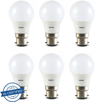 PHILIPS 4 W Basic Standard B22 LED Bulb(Yellow, Pack of 6)