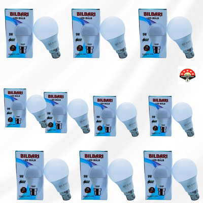 Bilbari 9 W Basic Round B22 LED Bulb(White, Pack of 10)