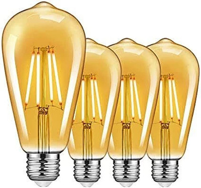 Deamflum 4 W Basic Decorative E27 Decorative Bulb(Yellow, Pack of 4)