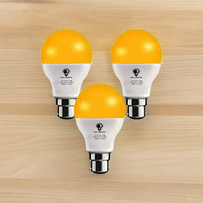 mg lights 5 W Basic Arbitrary B22 LED Bulb(Yellow, Pack of 3)
