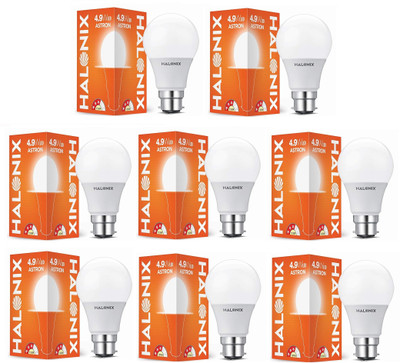 HALONIX 4.9 W Basic Round B22 LED Bulb(White, Pack of 8)