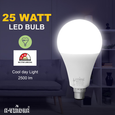 AVINDRA 25 W Basic Round B22 LED Bulb(White)