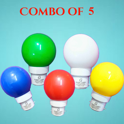 Glossy Lights 0.5 W Basic Arbitrary B22 LED Bulb(Multicolor, Pack of 5)