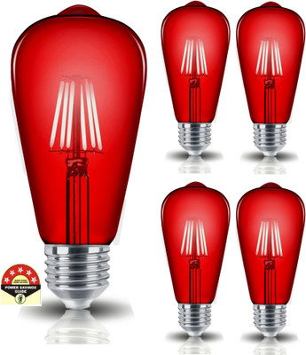 HBX 4 W Glare Reduction Decorative E26, E27 LED Bulb(Red, Pack of 5)