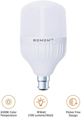 REMEN 30 W Basic Standard B22 D LED Bulb(White)