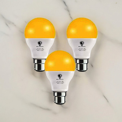 mg lights 5 W Basic Arbitrary B22 LED Bulb(Yellow, Pack of 3)