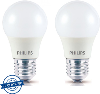 PHILIPS 2.7 W Basic Round E27 LED Bulb(Yellow, Pack of 2)