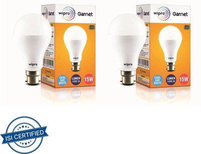 Wipro 15 W Basic Standard B22 LED Bulb(White, Pack of 2)
