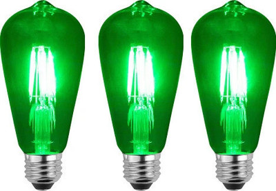Deamflum 4 W Basic Decorative LED Bulb(Green, Pack of 3)