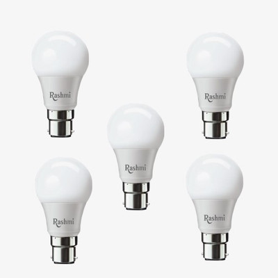 RASHMI 9 W Basic Arbitrary B22 LED Bulb(White, Pack of 5)