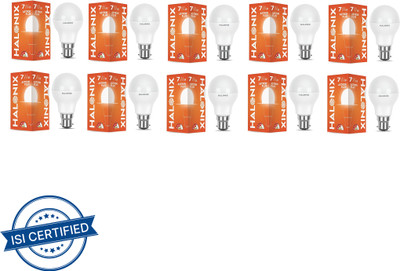 HALONIX 7 W Basic Round B22 LED Bulb(White, Pack of 10)