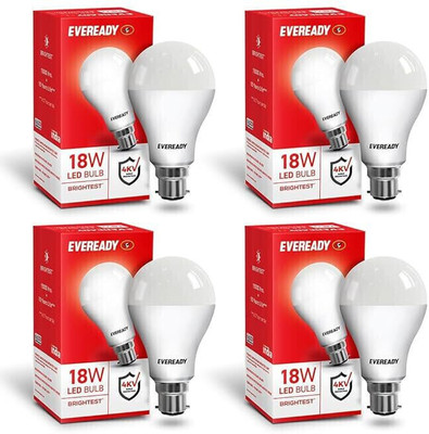 EVEREADY 18 W Basic Standard B22 LED Bulb(White, Pack of 4)