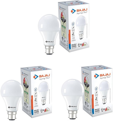 BAJAJ 12 W Basic Standard B22 LED Bulb(White, Pack of 3)