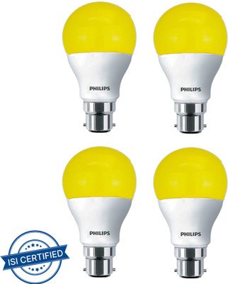 PHILIPS 5 W Basic Standard B22 LED Bulb(Yellow, Pack of 4)