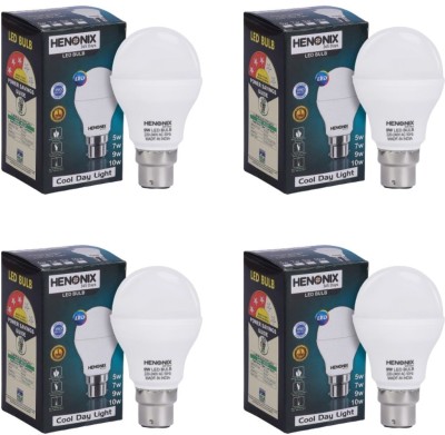 HENONIX 9 W Round B22 LED Bulb(White, Pack of 4)