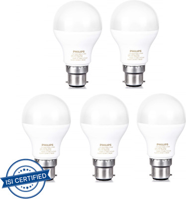 PHILIPS 7 W Basic Round B22 LED Bulb(Yellow, Pack of 5)