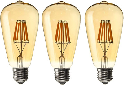 Periglow 4 W Basic Round E27 Incandescent Bulb(Yellow, Pack of 3)