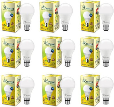 OSWMI 9 W Eye Safety Compliance Round B22 LED Bulb(White, Pack of 9)