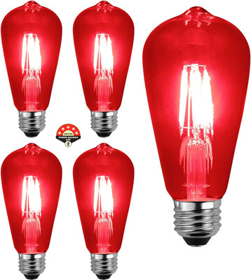 OLIPS 4 W Glare Reduction Capsule E26, E27 Decorative Bulb(Red, Pack of 5)