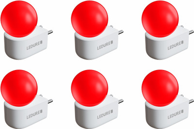Ledure 0.5 W Basic Round B22 LED Bulb(Red, Pack of 6)