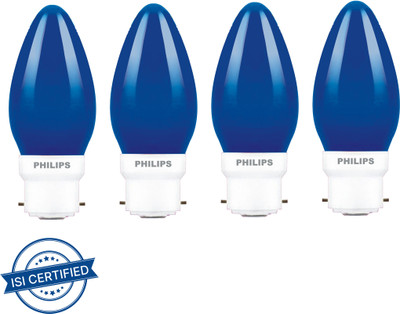 PHILIPS 0.5 W Basic Candle B22 LED Bulb(Blue, Pack of 4)