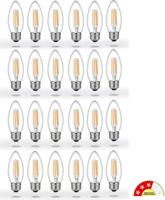 elon musk 4 W Basic Candle E27 LED Bulb(Yellow, Pack of 24)