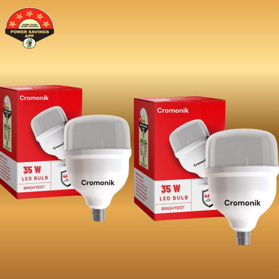 Cromonik 35 W Inverter Round B22 D LED Bulb(White, Pack of 2)