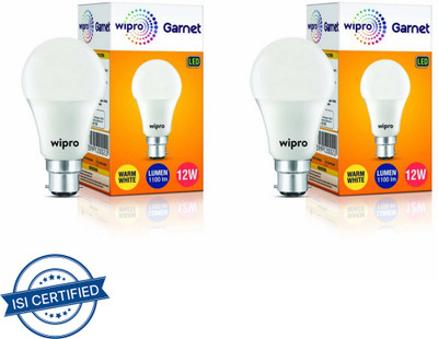 Wipro 12 W Basic Standard B22 LED Bulb(White, Pack of 2)
