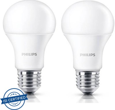 PHILIPS 9 W Round E27 LED Bulb(White, Pack of 2)