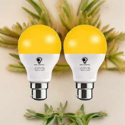 mg lights 12 W Basic Arbitrary B22 LED Bulb(Yellow, Pack of 2)