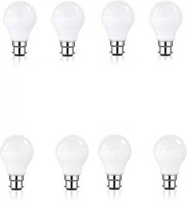 NIHAKA 9 W Basic Round B22 LED Bulb(White, Pack of 8)
