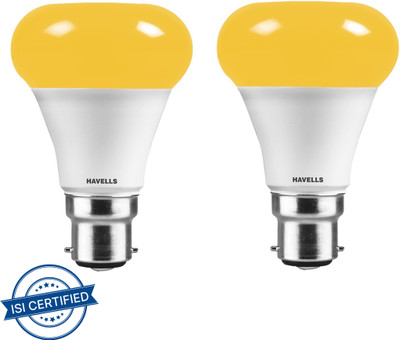 HAVELLS 7 W Basic Standard B22 LED Bulb(Yellow, Pack of 2)
