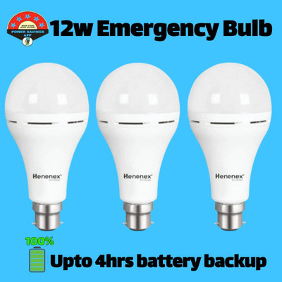 Henonex 12 W Inverter Standard B22 Inverter Bulb(White, Pack of 3)
